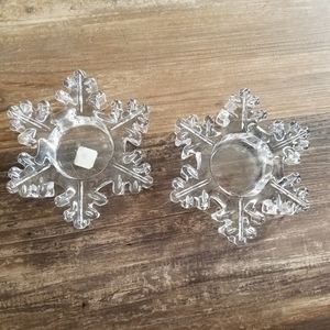Partylite Snowflake Tealight Pair